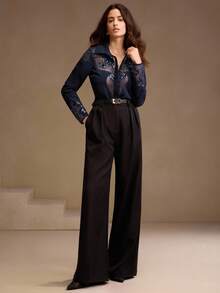 Anewsta قميص أنيق للسيدات بأكمام طويلة بطراز غربي جديد مع تطريز اللؤلؤ وتصميم مفرغ، مناسب للخريف والشتاء والخروج والمناسبات الرسمية والأنيقة والعصرية كالرأس السنة والكريسماس والعمل والتخرج والزفاف