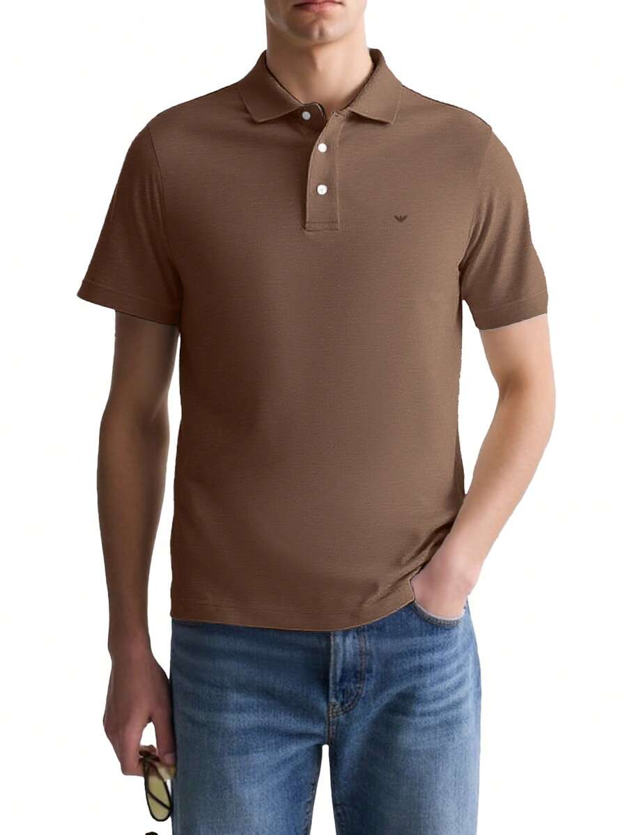 Men's Polo Shirts Brown - Brown - View 1