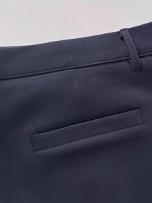 Manfinity Mode Men's Fashion Single-Breasted Lapel NeckSuit & Pants Set - Navy Blue - View 8