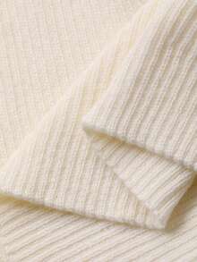 DAZY 女式高领修身毛衣裙，秋冬款 - 米色 - 查看 9