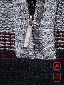 Manfinity Homme Men's Thermal Lined Knitted Sweater With Thermal Lining, Autumn/Winter, Long Sleeve Top - Light Grey - View 4