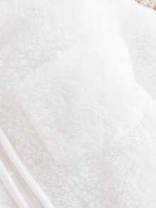 SHEIN 1pc Baby Girls Autumn/Winter Fashion Cute White Furry Hooded Long Sleeve Jumpsuit With Hat & Ear Decor, Suitable For Daily Photoshoot Fall - White - View 4