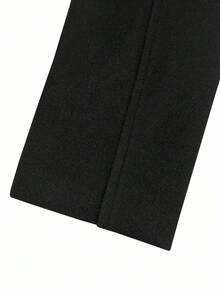 Manfinity Mode Stylish Men's Regular Black Overcoat With Zipper Collar Long Sleeves Ideal For Business Commuting And Regular Hem Overcoat Outerwear, Fall/Winter