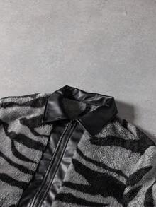 PAVTROS Áo khoác nỉ ấm áp thường ngày có khóa kéo cho nam, Thu/Đông - Xám - Xem 5