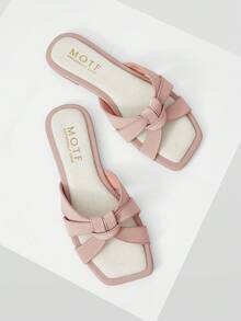 MOTF PREMIUM GIÀY SANDAL BẰNG MŨI VUÔNG THOẢI MÁI TỐI GIẢN DÀNH CHO NỮ - Màu be - Xem 5