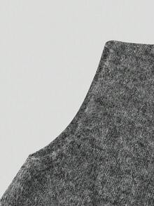 Everyssa 女士休闲百搭纯色针织背心 - 深灰色 - 查看 3