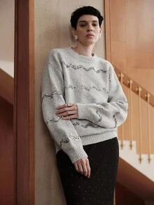Uhlyne Uhlyne Sweater Halloween untuk Wanita - Light Grey - View 7