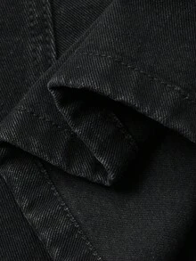 DAZY 女士A字牛仔裙，宽松休闲优雅 - 黑色 - 查看 7