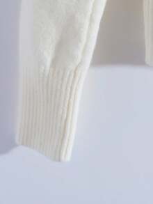 Modelyn Korean Style V-Neck Wrap Around Dropped Shoulder Pullover Sweater