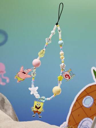 SpongeBob SquarePants | SHEIN Cute Cartoon Ocean Vacation Mobile Phone Lanyard Cell Phone Pendant  Phone Chain Handmade Beaded Starfish Shell Patrick Gary