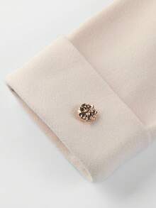 GlowEve Women's Elegant Solid Color Waist Cinched Commuter Jacket - Beige - View 3