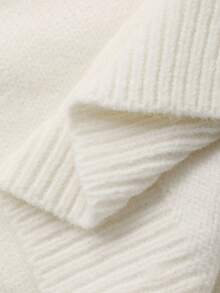 Dazy Kids Suéter de manga larga con cuello redondo y decoración de lazo para niñas, otoño - Beis - Ver 8