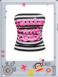 Paul Frank X ROMWE Top tube rayé vintage Y2K avec graphique de lettre, style Kpop pour femmes
