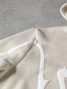 PAVTROS Manfinity Streetrush Casual Loose Zip-Up Long Sleeve Hoodies For Men, Streetwear, Fall - Apricot - View 4