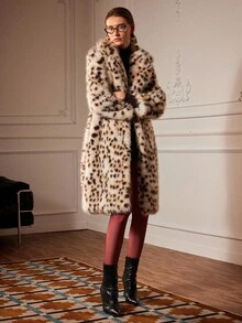 Uhlyne Women's Faux Fur Long Coat, Fashion Outerwear For Autumn/Winter   Business Casual Woman - Multicolor - View 3