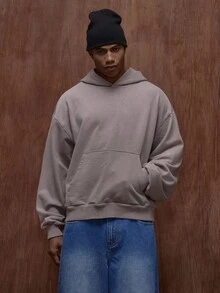 Musero Oversized Long Sleeve Hooded Pullover Washed Hoodie Fall/SPRING SUMMER - Camel - View 5