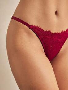 Charlaine 3件装 女士蕾丝边低腰丁字裤 - 彩色 - 查看 7