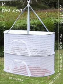 SHEIN Foldable Drying Net With Insect Barrier Cover - Stainless Steel Frame Multi-Purpose Mesh Rack For Balcony Patio Garden Laundry & Produce Space Saving Quick Setup