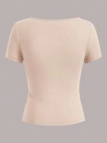 SHEIN EZwear 3 件女士短袖短款休闲修身 T 恤，适合夏季 - 彩色 - 查看 5