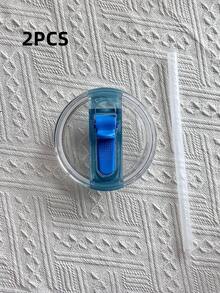 SHEIN 1 件 2 件 40 盎司玻璃杯替换盖 - 防漏翻盖吸管盖，白色、黑色、米色、蓝色、粉色，兼容 40 盎司杯配件 - 彩色 - 查看 19