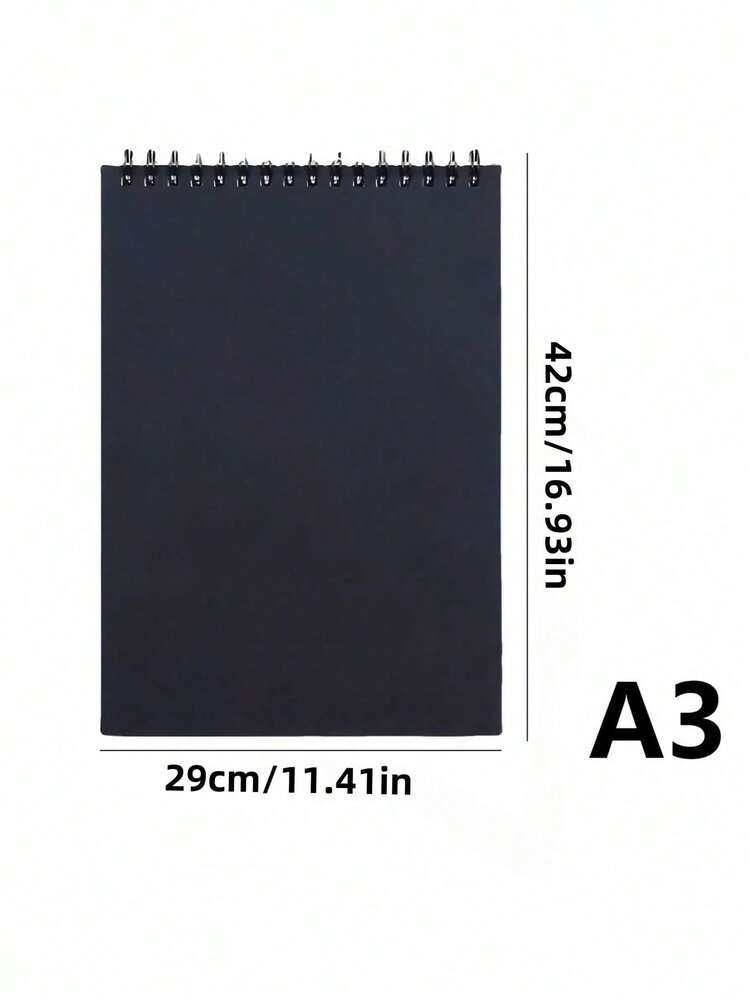 SHEIN 1 件 30 张素描本、素描板、生活绘画垫顶部螺旋装订无酸艺术素描本、艺术绘画纸适合成人初学者和艺术家返校 - 黑色 - 查看 14