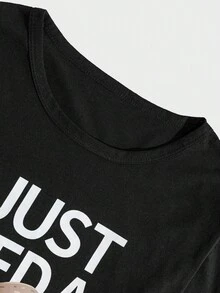 RueChic 棉质男士字母印花常规长袖T恤家居服套装