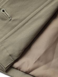 Dazy Plus Plus Size Women Stand Collar Long Sleeve Tie Waist Casual Trench Coat, Spring/Autumn Jacket