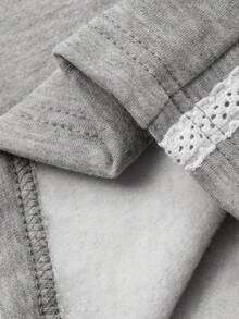Dazy Kids 2pcs/Set Tween Girls Hooded Fleece Sweatshirt And Pants Set, Autumn/Winter - Grey - View 7