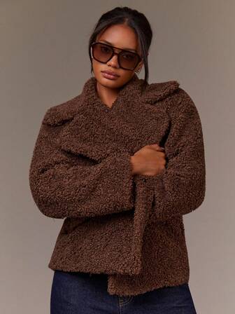 Athîral 女士复古仿皮草大衣，秋冬时尚