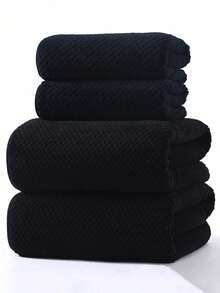 SHEIN 1 件珊瑚绒柔软吸水速干菠萝图案面巾/毛巾成人和情侣适用，家庭日常使用，1 件或 40 英寸 X 80 英寸浴巾，1 件或 80 英寸 X 170 英寸沙滩巾/浴巾，适合美容院家庭浴室