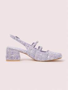 CUCCOO DOLLMOD Sepatu hak tinggi platform Mary Jane dengan tali gesper warna ungu, cocok untuk Halloween dan Natal. - Purple - View 9