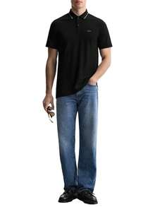 Calvin Klein Regular Fit Men's Polo Shirts Black - Black - View 3