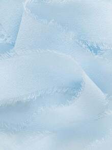 1/2/3rolls Diy Handmade Tassel Fabric Gift Packaging Chiffon Ribbon, Sky Blue 197*1.5 Inches Ribbon Suitable For Wedding Invitation, Bridal Bouquet, Gift Packaging, Diy Crafts, Bow Making,Christmas - 淺藍色 - 查看 4