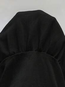 EMERY ROSE Camisa casual de mujer con cuello en V y mangas con volantes en blanco - Negro - Ver 6