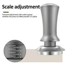 可调式恒力粉末压粉器 | 304不锈钢平底防偏转设计自动回弹弹簧意式咖啡萃取工具 51/53/58mm 多规格 - 黑色 - 查看 4