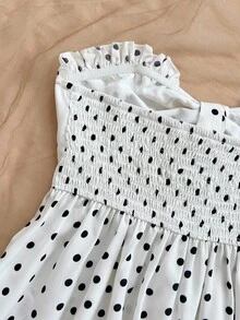 Soleia Lässiges A-Linien-Bandeau-Top mit Bindegürtel und Rüschensaum für den Urlaub