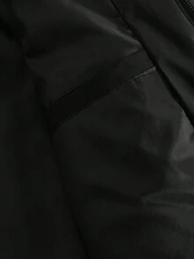 Manfinity Hypemode 男士纯色长袖拉链连帽休闲冬季外套，Y2K风格冬季服饰，送给男友的完美礼物，街头风、校园风和万圣节时尚单品 - 黑色 - 查看 6