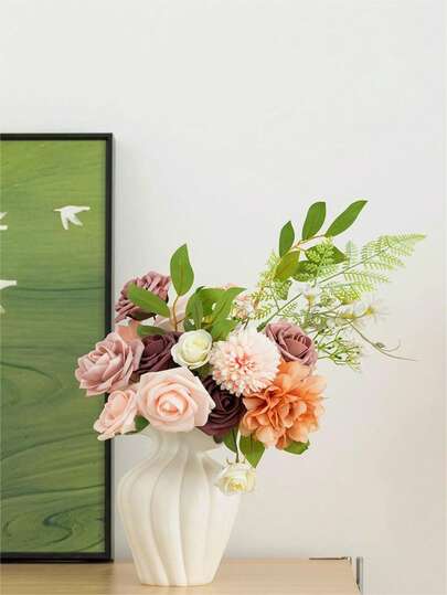 1PC Beautiful Ceramic Vase Height Of 20 Centimeters, Small In Size, Desktop Placement, Dried Flowers Fresh Flowers, Rough Frosted Surface able Novel, Moderne Young, Middle Aged Young People view 8