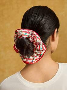 HARRY POTTER X SHEIN 2pcs/Set Fashionable & Cute Plus Size Pink & Red Every Flavour Beans Scrunchies, Elastic Hair Ties For Daily Hairstyles,Christmas