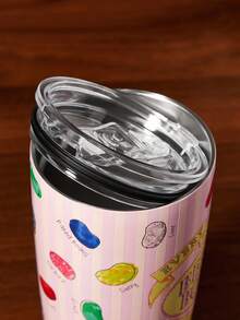 HARRY POTTER X SHEIN 20 Oz / 600 Ml Letter Graphic Stainless Steel Flat Bottom Insulated Cup With Cup Lid, Gift For FriendsChristmas