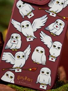 HARRY POTTER X SHEIN Fashion Owl Pattern Phone Cases,Gift Ideas - Burgundy - View 7