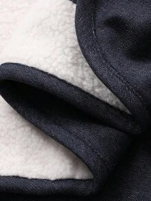 Livesso Chaleco/chaqueta de mujer con cuello redondo, manga corta, parches de piel sintética para el otoño - Beis - Ver 7