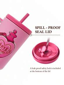 HARRY POTTER X SHEIN 40.6盎司1200毫升卡通图案带手柄玻璃杯、保温杯、真空保温水瓶、防漏盖和吸管、不锈钢旅行杯、车载杯