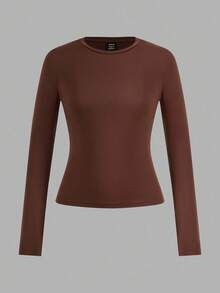 SHEIN EZwear 4 件套女士休闲圆领长袖紧身 T 恤套装 - 彩色 - 查看 12