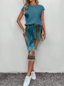 SHEIN LUNE Women Two Pieces Outfits For Daily Wear - Multicolor - View 4