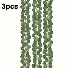 3 szt. 82-calowy bujny sztuczny wieniec eukaliptusowy - Klasyczny styl dekoracji wnętrz, dekoracja ślubna i imprezowa - Nie wymaga prądu, bez piór, prezenty urodzinowe, ukończenie szkoły, sztuczne rośliny