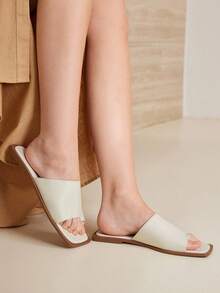 MOTF PREMIUM SQUARE TOE FLAT SANDALS - Beige - View 8