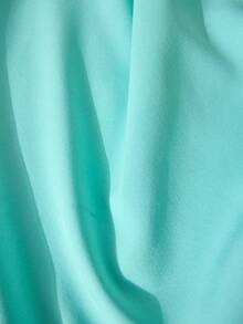 CLARA VERO Rhinstone Embellishment Detailed Square Neck Long Sleeve Princess Shape Elegant Short Dress - Mint Green - View 6