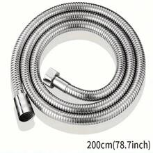 Stainless Steel Shower Hose, Anti-Burst, Applicable For Bathroom Rain Shower Heads, Reinforced Pipes, Silver, Universal G 1/2" Connection, DIY Installation Convenient, Bathroom Accessory Home Bathroom Decor Fall Decor Bathroom Accessories