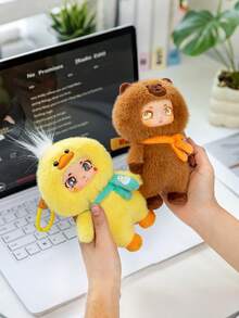 Cute Duck & Bear Vinyl Toy - Desk Decor Keychain, Christmas Thanksgiving Gift For Women Non-Plush Filling - Multicolor - View 8